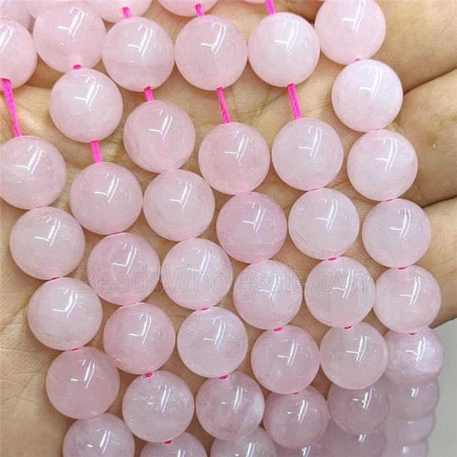 round Rose Quartz beads, pink dye