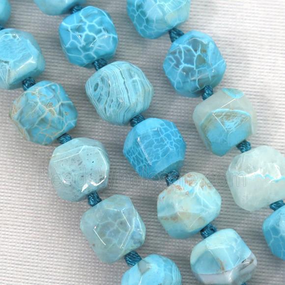blue Dragon veins agate beads, faceted round