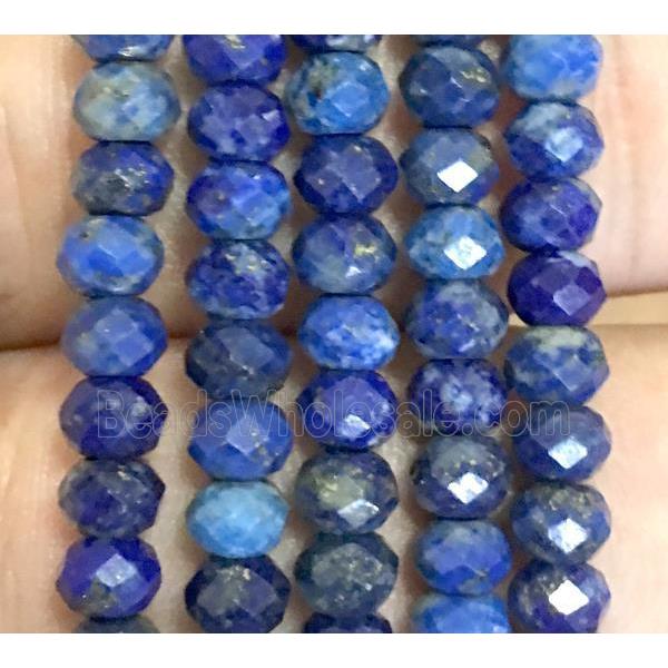 lapis lazuli bead, faceted rondelle