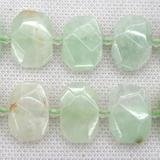 green Grapes Quartz beads, faceted rectangle