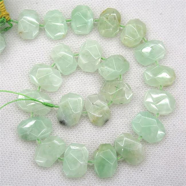 green Grapes Quartz beads, faceted rectangle