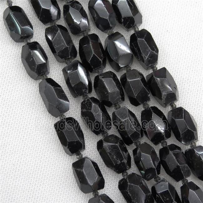 black Tourmaline nugget beads, freeform