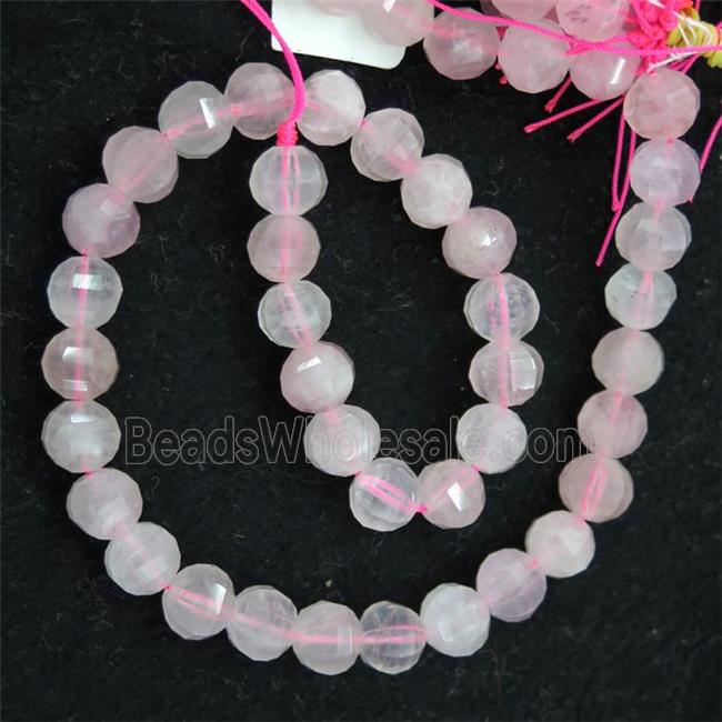 Rose Quartz beads, pink, lantern