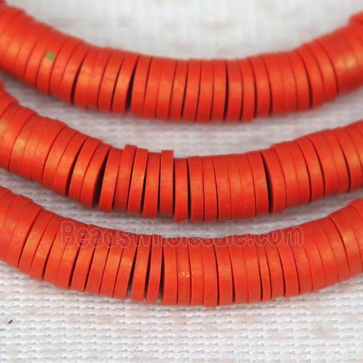 red Fimo Polymer Clay heishi beads