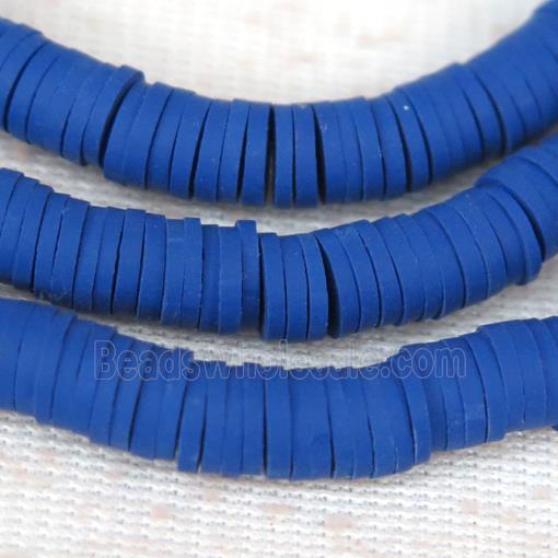 royal blue Fimo Polymer Clay heishi beads