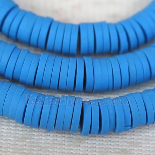 blue Fimo Polymer Clay heishi beads