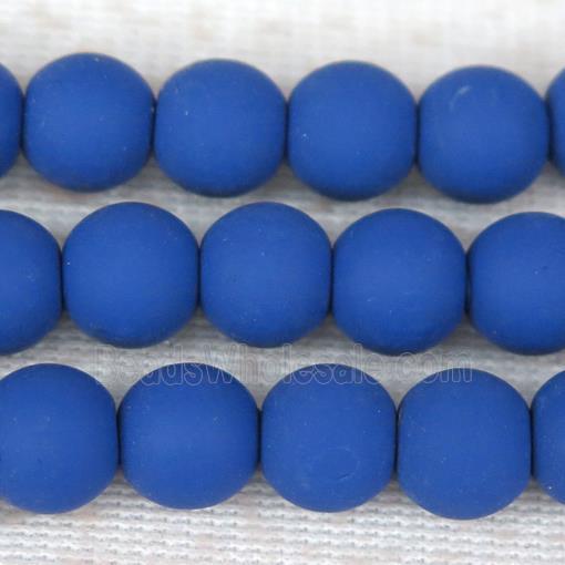 round royal blue Fimo Polymer Clay Beads