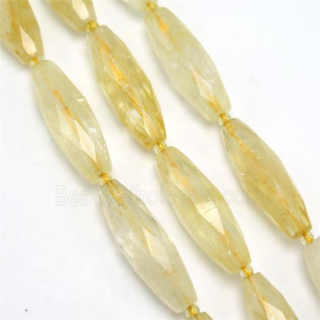 yellow Citrine beads, faceted rice