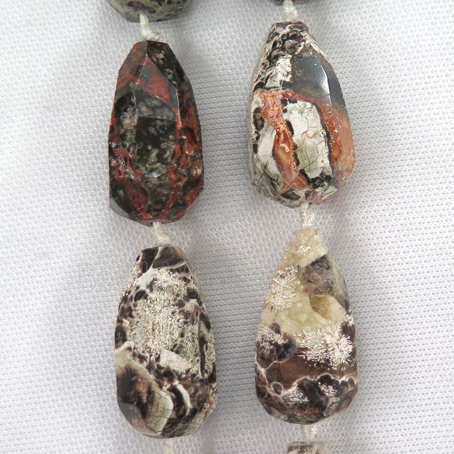 faceted Ocean Jasper teardrop beads