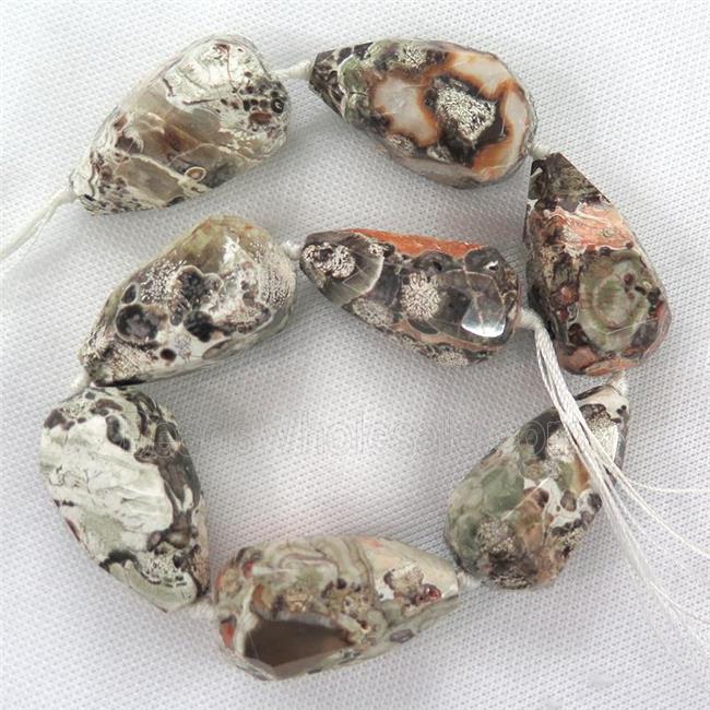 faceted Ocean Jasper teardrop beads