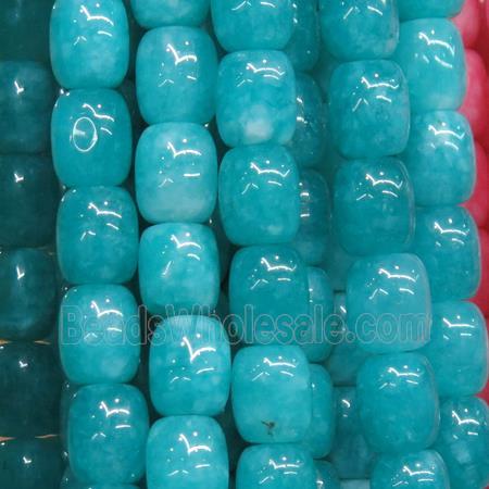 Jade barrel Beads, aqua dye