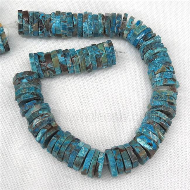 blue Ocean Jasper Beads, faceted heishi