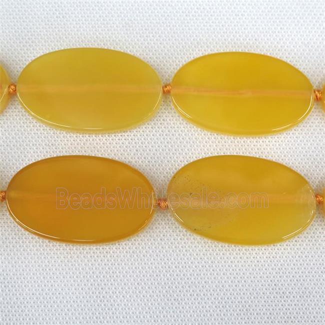 yellow Agate Beads, oval, dye