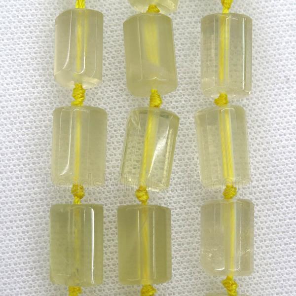 Lemon Quartz beads, faceted Column