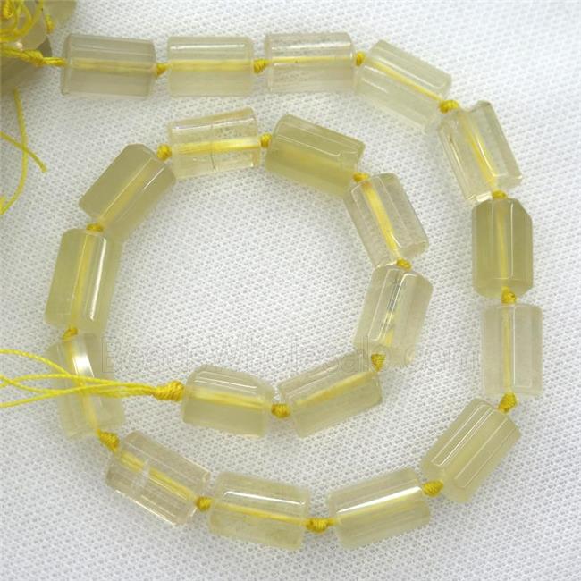Lemon Quartz beads, faceted Column