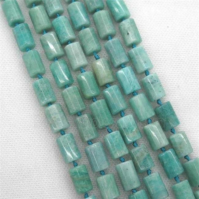 Green Amazonite Beads, faceted column