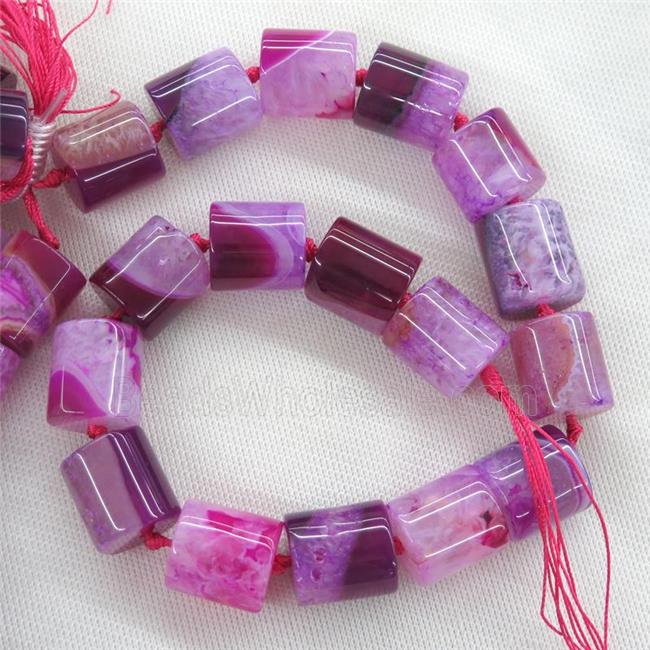 hotpink Druzy Agate column beads