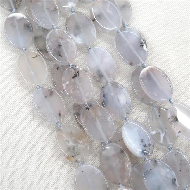 blue Chalcedony Agate oval beads