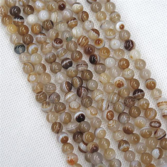round coffee stripe agate beads