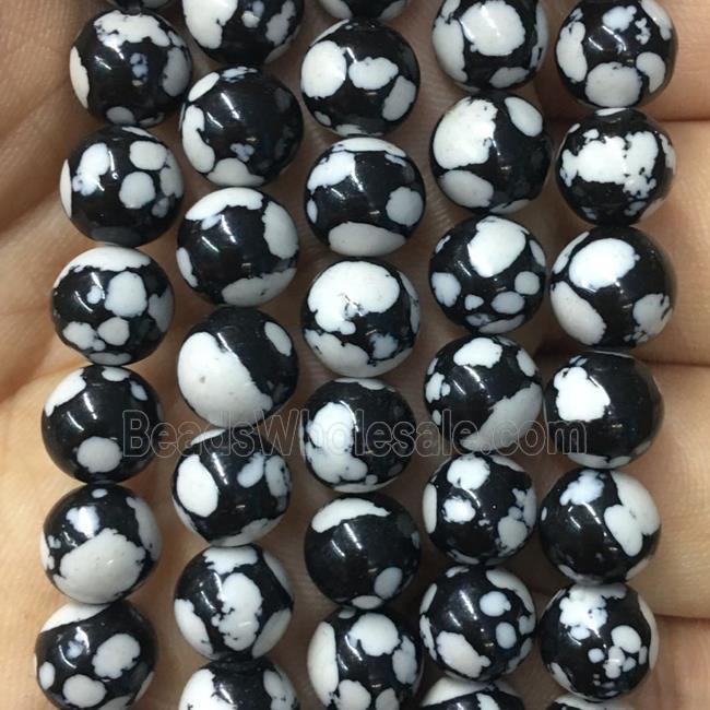 round snowflake Resin beads