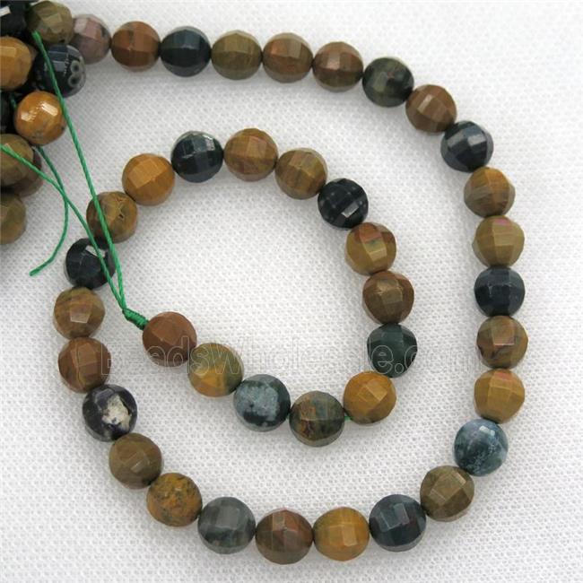 Ocean Agate Beads, multi color, faceted round