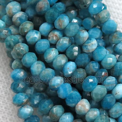 blue Apatite Beads, faceted rondelle