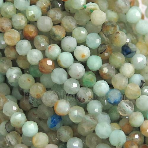 Chrysocolla Seed beads, faceted round