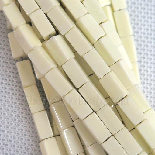 yellow Oxidative Agate cuboid beads