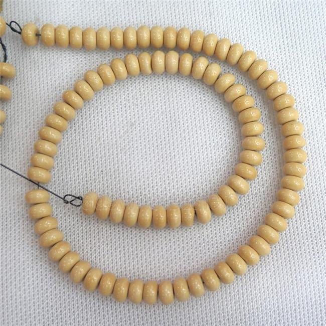yellow Oxidative Agate rondelle beads