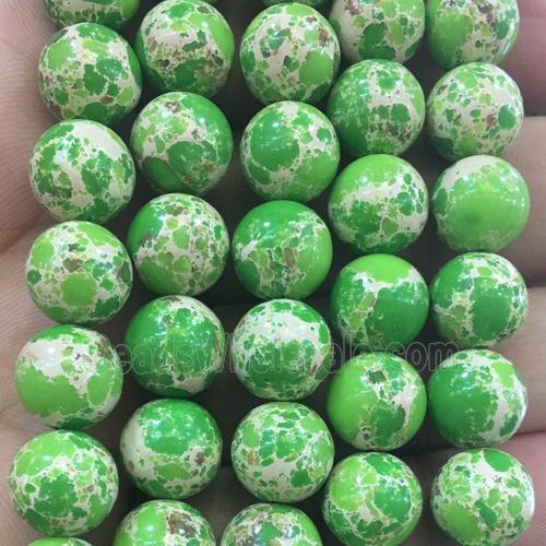 round green synthetic Imperial Jasper beads