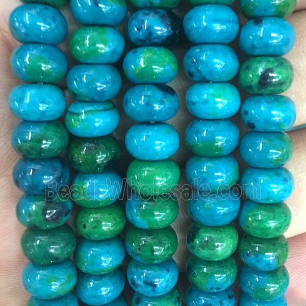 Chrysocolla rondelle beads, Synthetic