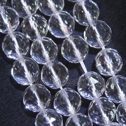 Clear Quartz Beads, faceted round, AA-grade
