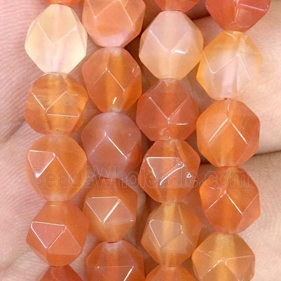 natural Carnelian Agate Beads, faceted round