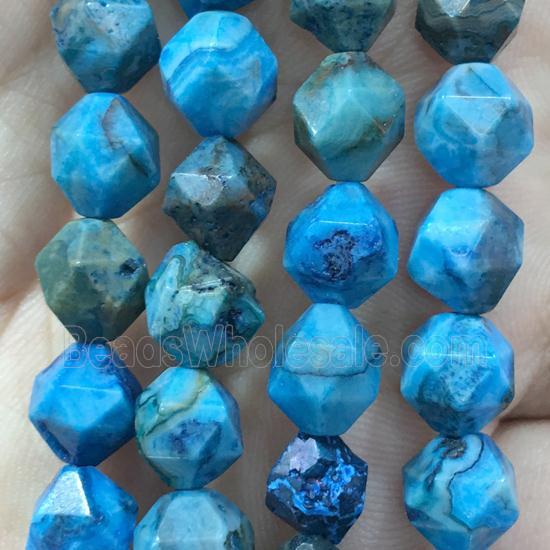 blue Crzay Agate beads, faceted round