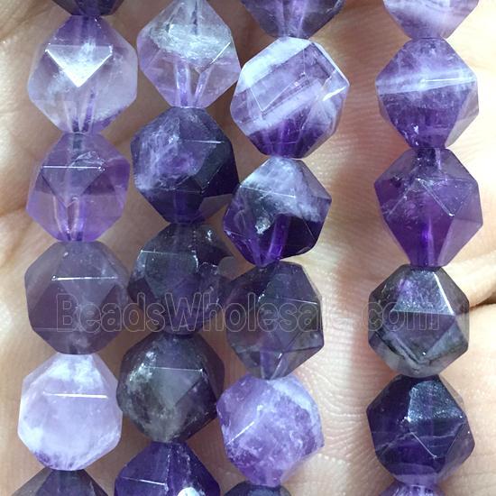 faceted round Purple Dogtooth Amethyst beads