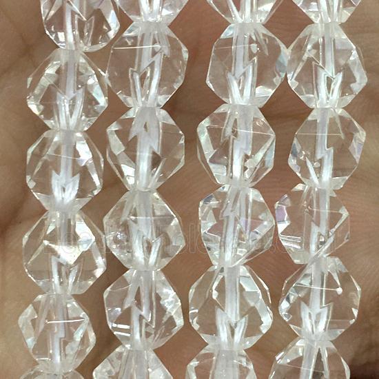 faceted round Clear Quartz beads
