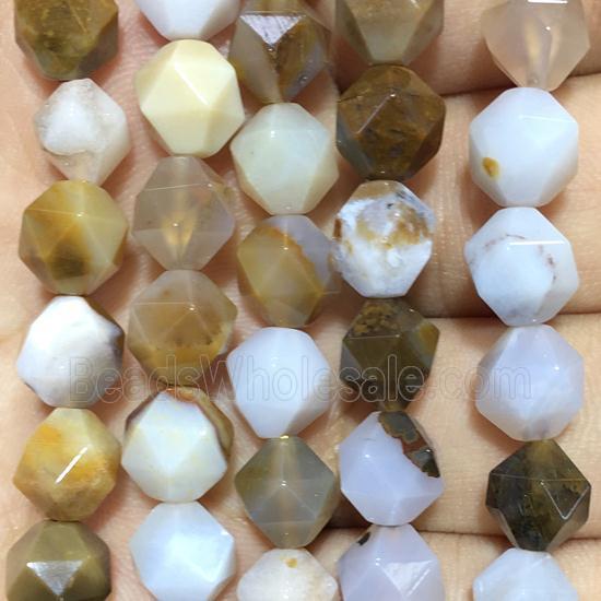 natural agate beads, faceted round