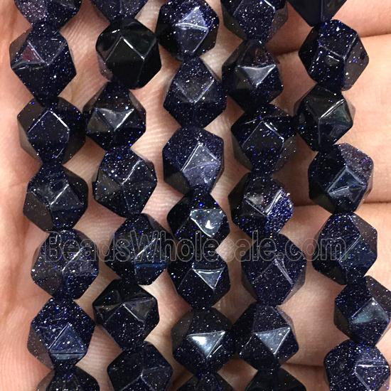 blue sandStone beads, faceted round