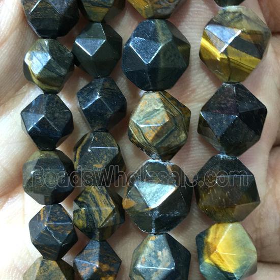 multicolor Iron Tiger eye stone beads, faceted round