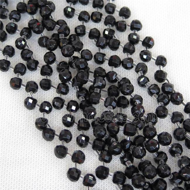 blue Onyx Agate beads, faceted teardrop, top-drilled