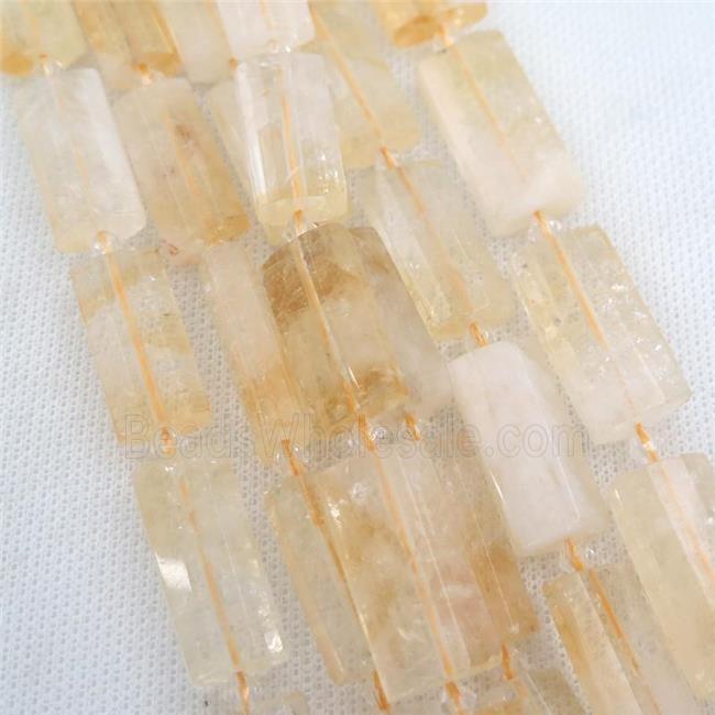 Citrine Beads, faceted rectangle
