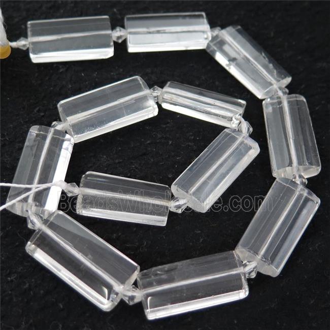 Clear Quartz Beads, faceted rectangle