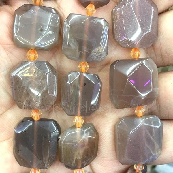 gray Moonstone square beads