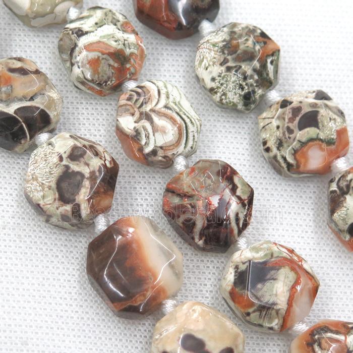 Ocean Jasper beads, faceted freeform