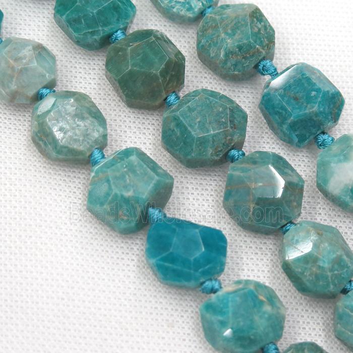 gree Russian Amazonite Beads, faceted freeform