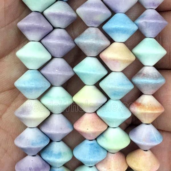 Alashan Agate bicone Beads, flying saucer