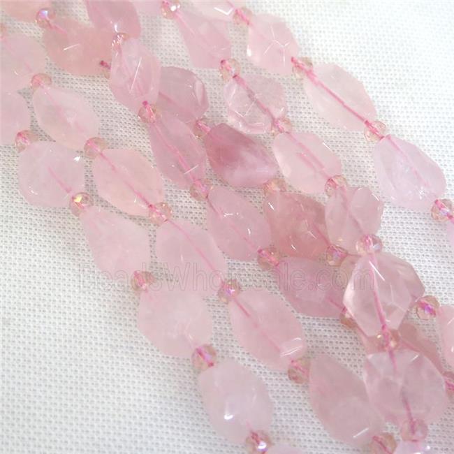 pink Rose Quartz Irregular Beads