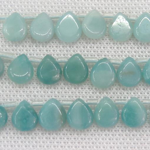 blue Amazonite teardrop beads, top-drilled