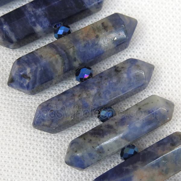 blue Sodalite bullet beads