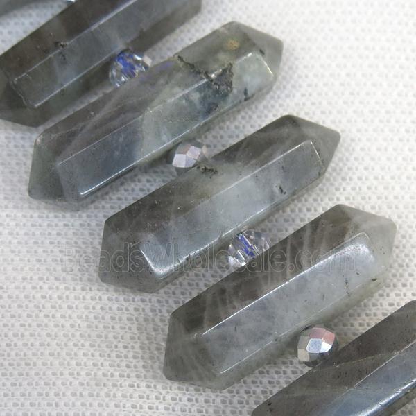 labradorite bullet beads
